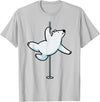 Fun Polar Bear Lover Humor Bear Dancer Stylish Tee Funny Polar Bear Pole Dancer Animal Cute Cool Dancing Joke T-Shirt - Silver Grey