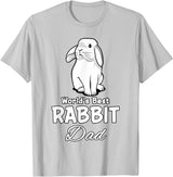Rabbit Dad Father Rabbit Lover Cute Rabbit T-Shirt in Silver Grey