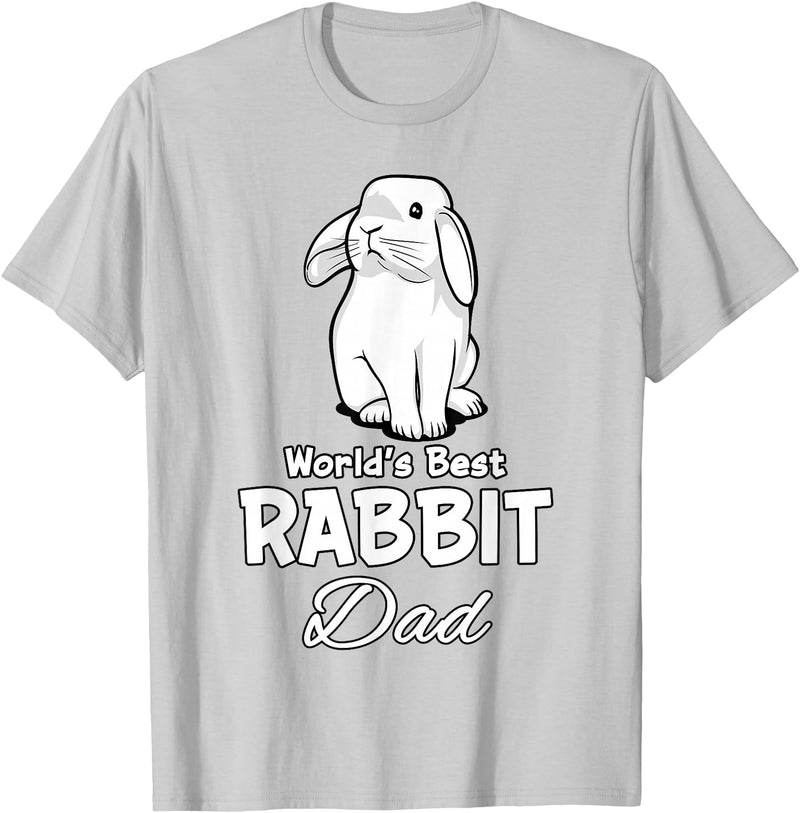 Rabbit Dad Father Rabbit Lover Cute Rabbit T-Shirt in Silver Grey