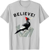 Birdwatching Gifts for Birders Endangered Ivory-Billed Woodpecker T-Shirt - Silver Grey