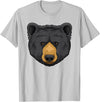 Wowsome! Black Bear Animal Head - Cute Black Bear Lover Women Men T-Shirt - Silver Grey