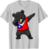 Taiwan Dabbing Bear Flag Tees Taiwan Formosan Bear Dab Pose T-Shirt - Silver Grey