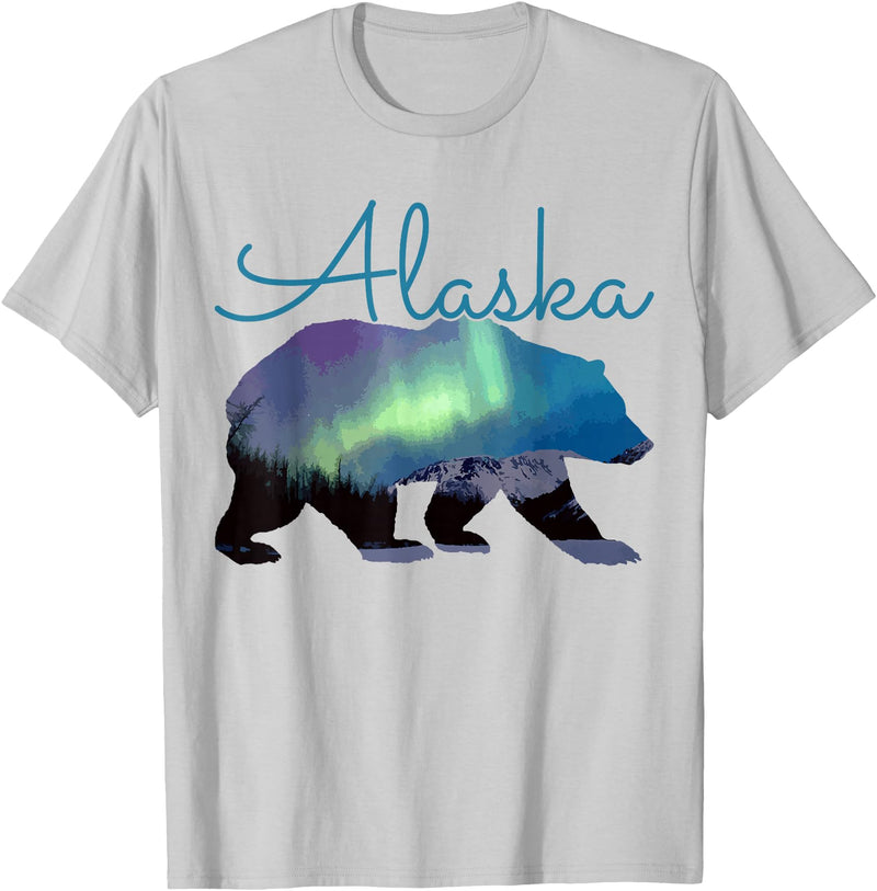We Love Alaska Alaska Bear Grizzly Polar Alaskan Natural T-Shirt - Silver Grey