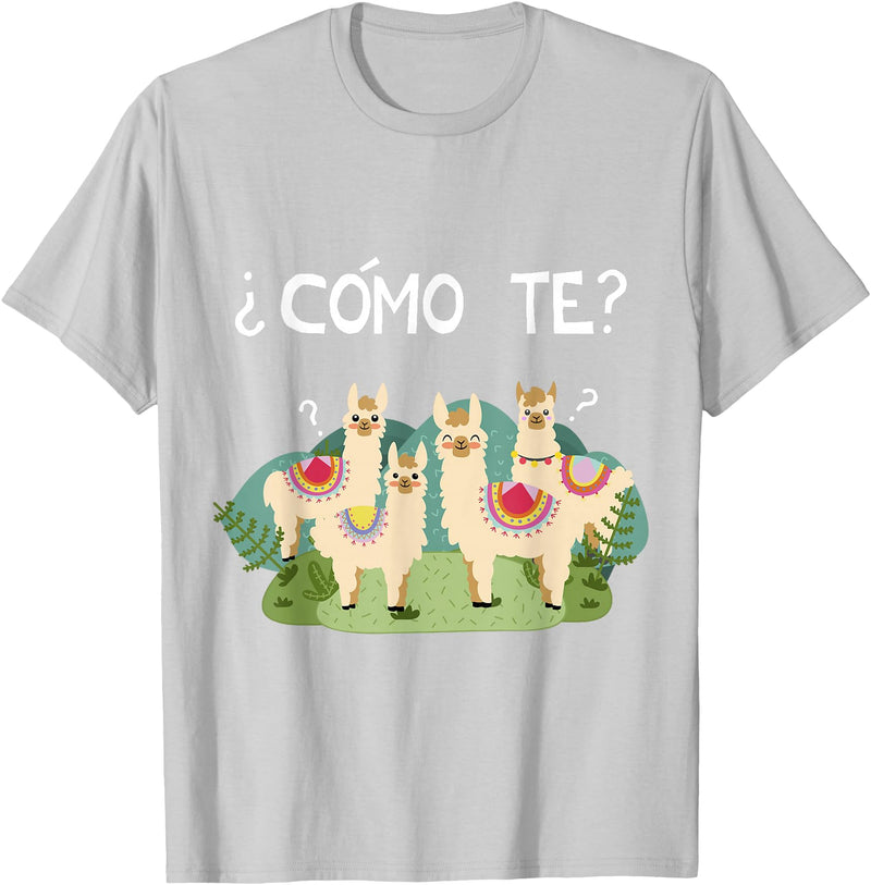Spanish Shirt | Llama Tee | Funny Spanish Shirt Funny Spanish Tee, Como Te Llama, Llama Tshirt T-Shirt - Silver Grey