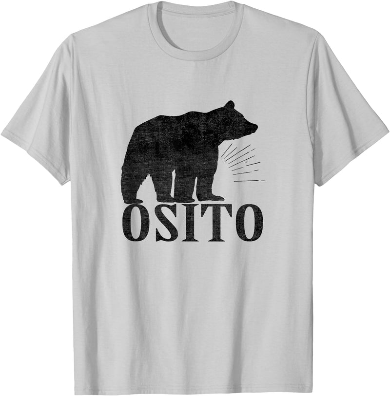 Latin Living Mens Osito Bear T Shirt Cute Bear In Spanish Latino Apparel - Silver Grey