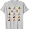 Coquette Aesthetic Graphics Preppy Teddy Bears Yellow Bows Coquette Girly Aesthetic T-Shirt - Silver Grey