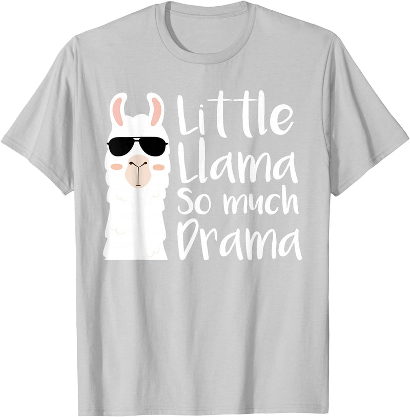 Mommy & Me Llama Co. Little Llama So much Drama Cool Kids Matching Family T-Shirt - Silver Grey