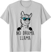 Pretees No Drama Llama Graphic Funny Llama T-Shirt - Women's Adult Unisex-Adults Grey Small Classic Fit Crew Neck Short Sleeve - Silver Grey
