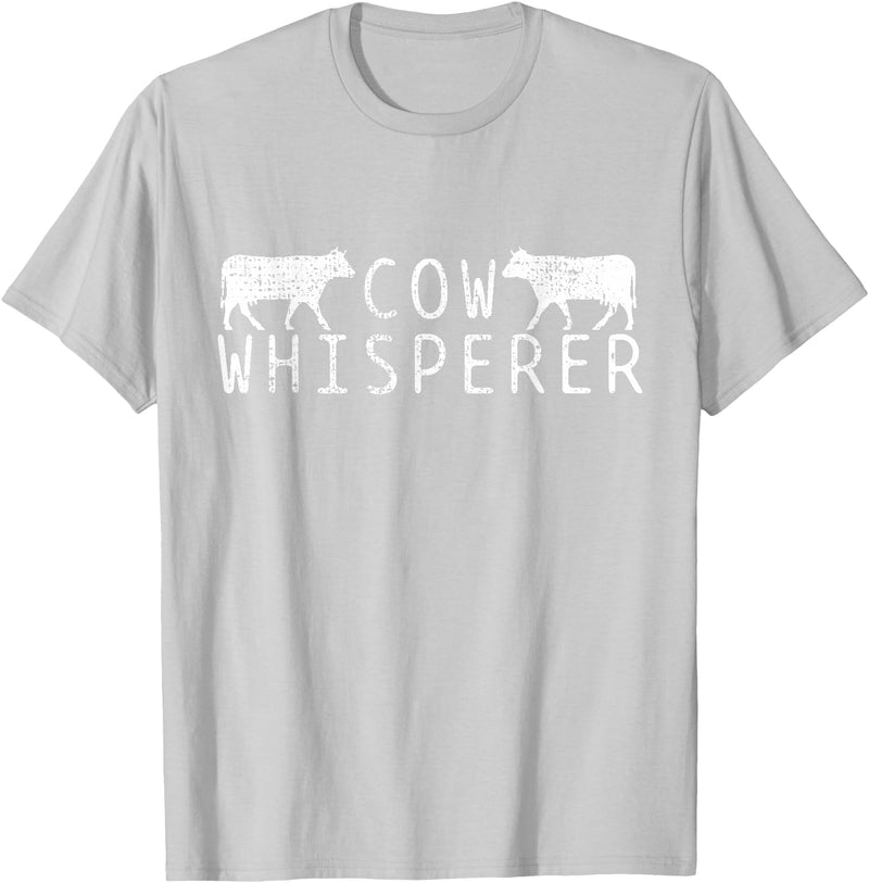 Farmers Farmer Cow Whisperer Vintage T-Shirt - Silver Grey