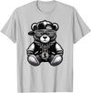 Teddy Bear Hip Hop Lovers Men Women & Kids Funny Hip Hop Teddy Bear 90s Graffiti Art Rap Lover Gangsta T-Shirt - Silver Grey