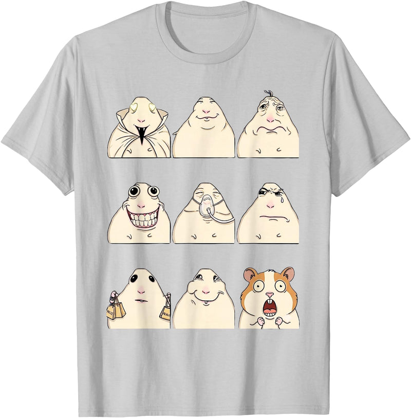 Hamster Reaction Meme Kids Boys Girls Men and Women T-Shirt - Silver Grey