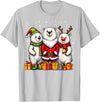 Christmas Polar Bear Santa Elf Reindeer Holiday Cute Christmas Polar Bears in Santa Elf and Reindeer Costume T-Shirt - Silver Grey