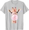 FunnyGiraffeCo. Cute Giraffe Bubble T-Shirt - Silver Grey