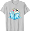 Cool Polar Bear Summer Vibes Chill Ice Cube Lazy Polar Bear in Ice Cube Tropical Cocktail T-Shirt - Silver Grey