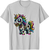Cool Zombie Horror and Halloween Designs Scary Zombie Unicorn Scary Halloween Horror Monster Design T-Shirt - Silver Grey