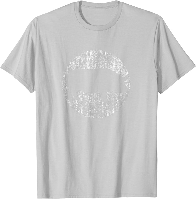 Vintage Pig Shirts - Distressed Pig Animal Print T-Shirt - Unisex-Adults & Kids - Black - Small - Short Sleeve - Classic Fit - Silver Grey