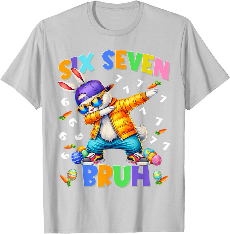 Bruh Happy Easter Bunny Dabbing Rabbit Men Boy Kid T-Shirt in Silver Grey