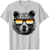 Equal Rights Gay Bear Sânpebe Designs Gay Bear with Sunglasses T-Shirt - Silver Grey