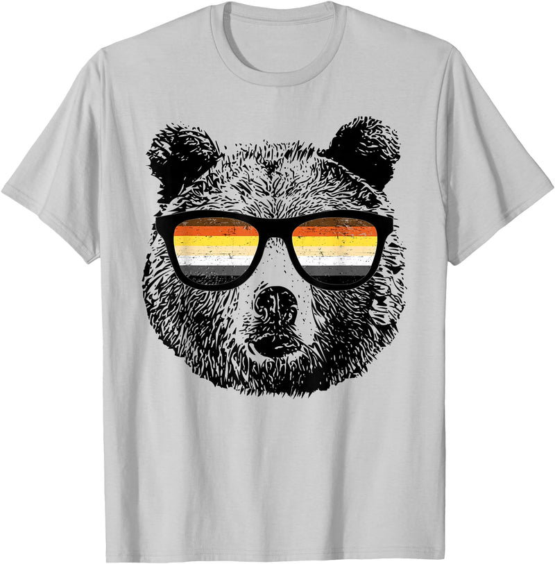Equal Rights Gay Bear Sânpebe Designs Gay Bear with Sunglasses T-Shirt - Silver Grey