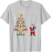 Fishermans Christmas Pajama Gift Tree Lights Merry Fishmas T-Shirt - Silver Grey