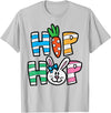 Easter Hip Hop Carrot Bunny Rabbit Boys Girls Kids Toddler T-Shirt in Silver Grey