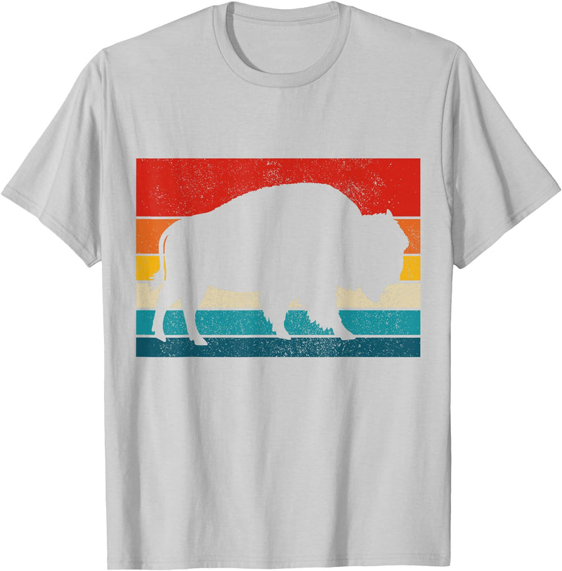 We Love Bison Bison Retro American Buffalo National Park Vintage T-Shirt - Silver Grey