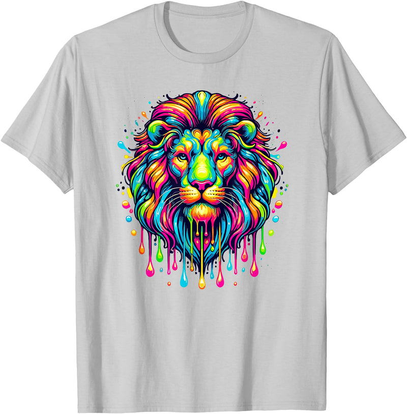 Lions Lion Lover Gifts Colorful Pop Art Lion Lions T-Shirt - Silver Grey