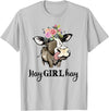 Funny Cow Design Cow Hay Girl Hay T-Shirt Funny Cow Lovers Heifer Gifts Tee T-Shirt - Silver Grey