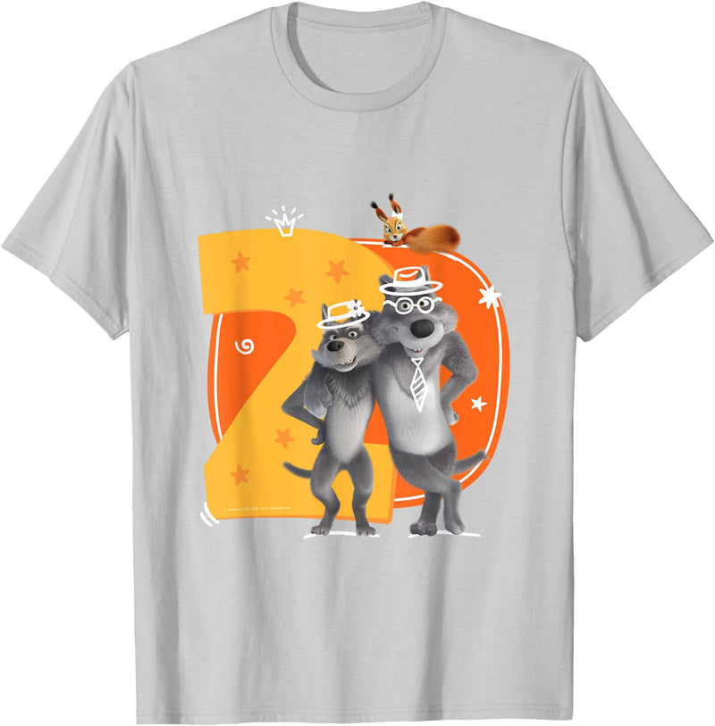 Masha and the Bear Friends. Numbers #2 T-Shirt - Silver Grey