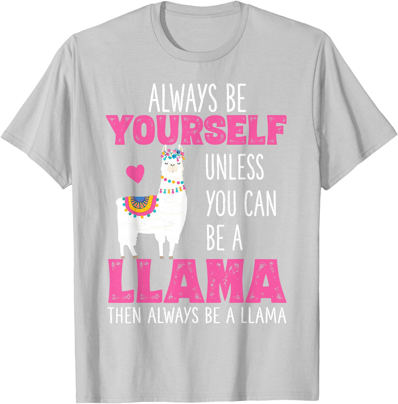 Llama Shirts by Memme Cute Funny Llama Shirt Llamas Lover Shirts Girls Women T-Shirt - Silver Grey