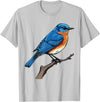 Eastern Bluebird by AKH Eastern Bluebird T-Shirt - Silver Grey