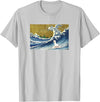 Llama Girls Alpaca Mom Gifts T Shirts & Hoodies Funny Kids Womens Retro Vintage Surfing a Wave Llama Lover T-Shirt - Silver Grey