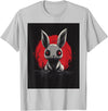 Bunny Anime Goth Scary Men Women Creepy Gothic Anime Rabbit T-Shirt in Silver Grey