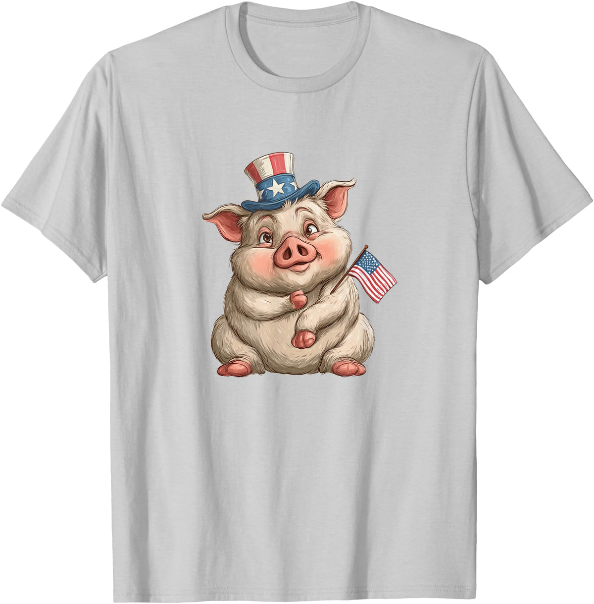 USA Pig Outfit Awesome US Pig T-Shirt - Silver Grey
