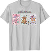 Pediatrics s Day PEDS Nurse Stamp Bear V-day Work Pediatrics Valentines Day PEDS Nurse Stamp Bear V-Day Work P T-Shirt - Silver Grey