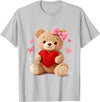 Cute Crochet Valentine Love Art Studio Be My Valentine Cute Crochet Yarn Teddy Bear Love T-Shirt - Silver Grey