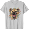 Laughing Hyena Cartoon Wild Safari Animal Hyena Laughing Face Funny Animal Safari Vibes T-Shirt - Silver Grey