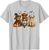 Fluffy Bovine Designs Cute Highland Cow Halloween Trio Spooky Fun T-Shirt - Silver Grey