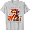 Cute Highland Cow I'm Not A Mess I'm Not A Hot Mess I'm A Spicy Disaster Cheeky Highland Cow T-Shirt - Silver Grey