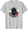 Wild Plains Buffalo Bison Gifts T Shirts & Hoodies Womens Girls Old West Retro Vintage Floral Buffalo Lover T-Shirt - Silver
