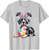 Great Dane Lovers Easter Egg Eggs Bunny Rabbits Rabbit T-Shirt in Silver Grey