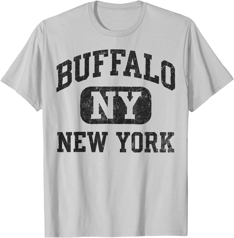 Vintage Buffalo New York Heritage Apparel Buffalo New York Vintage Silhouette Bison T-Shirt - Silver Grey