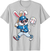 Funny Baseball Drip Rabbit Bunny Easter Men Boys Kids T-Shirt in Silver Grey