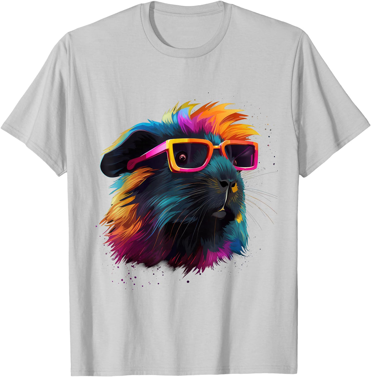 Guinea Pig Lover Designs Guinea Pig Lovers Colorful Pop Art Guinea Pig T-Shirt - Silver Grey