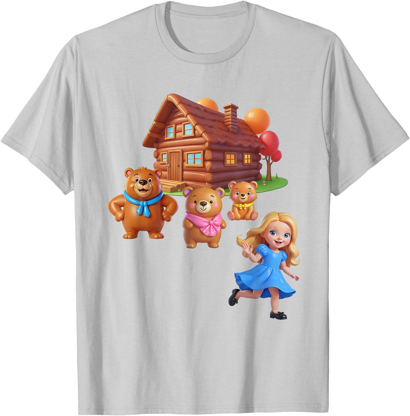 Storybook & Fairytale World Book Day Costumes Goldilocks and the Three Bears Costume for Women, Men, Kids T-Shirt - Silver Grey