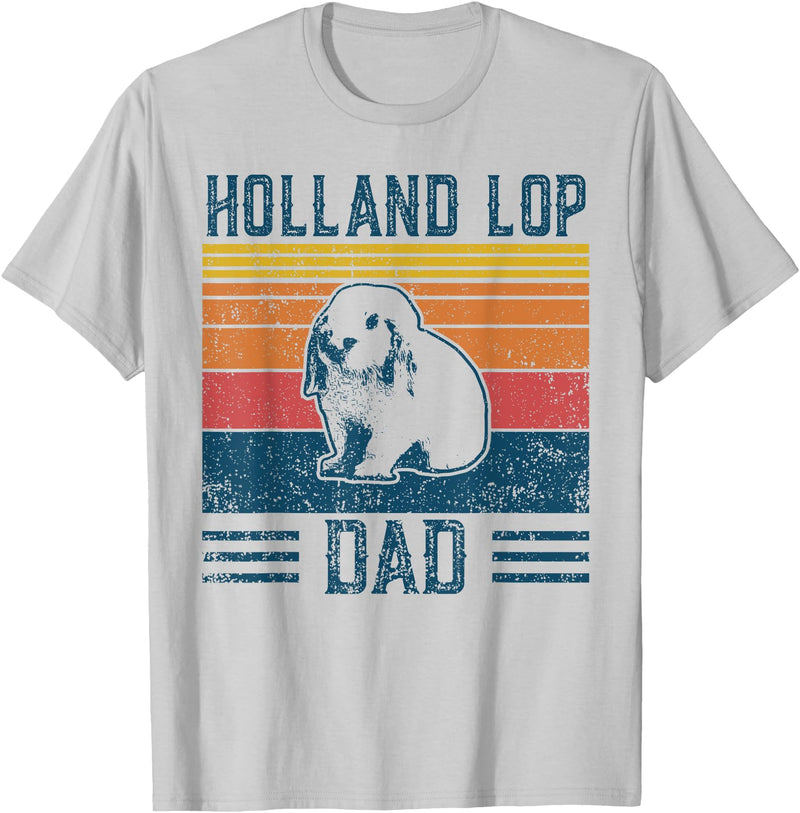 Best Rabbit Dad Men - Vintage Holland Lop T-Shirt in Silver Grey