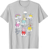 Peppa Pig Splish Splash Splosh Friends Playing In Puddles T-Shirt - Silver Grey