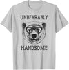 Trendy Apparel Trendy Unbearably Handsome Stunning Bear Face T-Shirt - Silver Grey