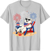 Polar Bear Patriotic Happy Beach Paws Co 4th of July Polar Bear Happy Beach Patriotic Animal Lovers T-Shirt - Silver Grey