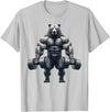 Bear Powerlifting Weightlifting Gym Apparel Bear Powerlifting Weightlifting Gym Workout T-Shirt - Silver Grey